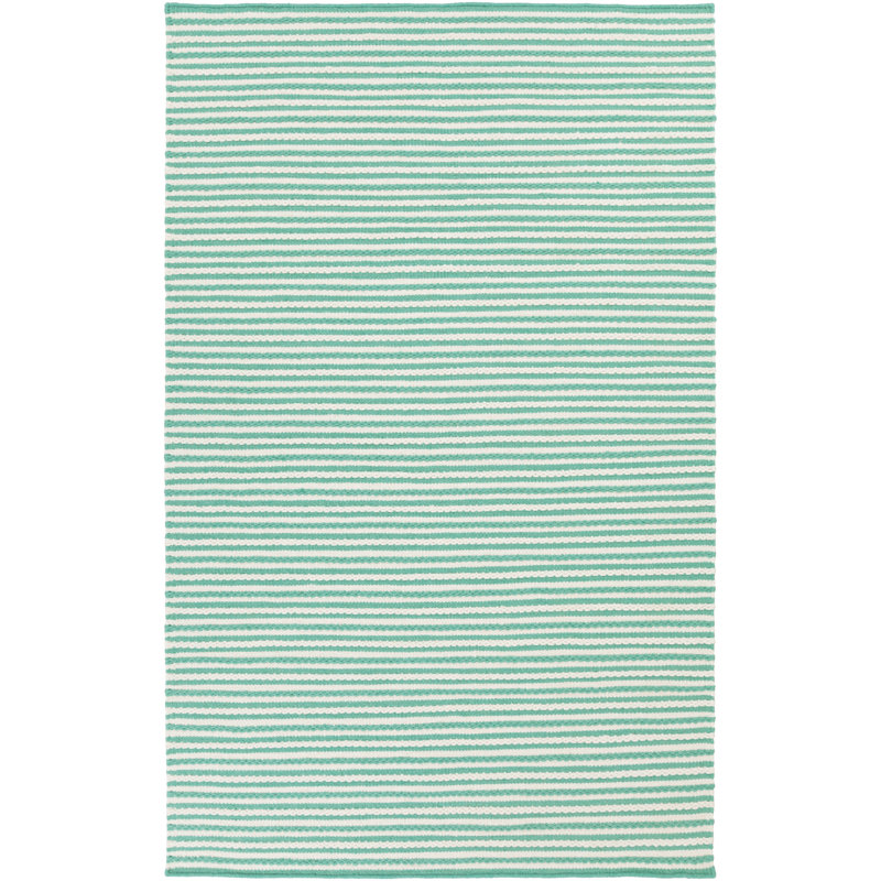 Tapis ivoire / menthe en laine tissé à la main Walton, Rectangle 8 pi x 11 pi