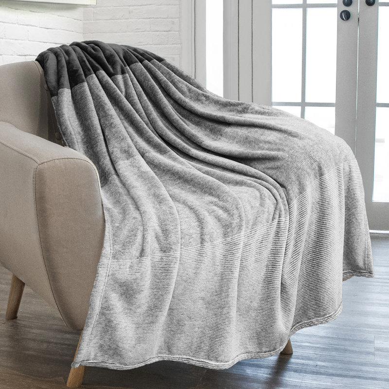 Hand Woven Throw Blanket, 50" x 60", Charcoal