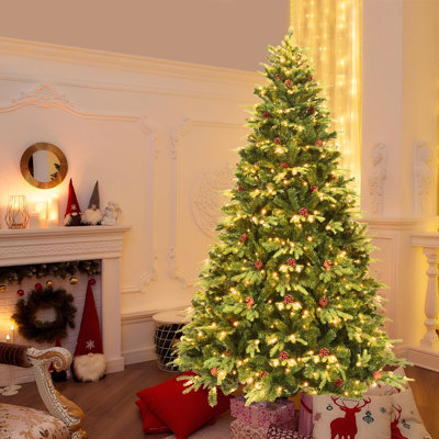 Lighted Artificial Pine Christmas Tree