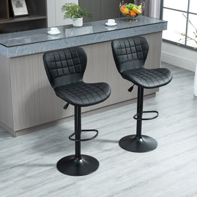 Swivel Upholstered Adjustable Height Counter Stool with Metal Frame