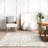 Rectangle Amity Abstract Machine Woven Polyester Area Rug in Ivory-1652140369