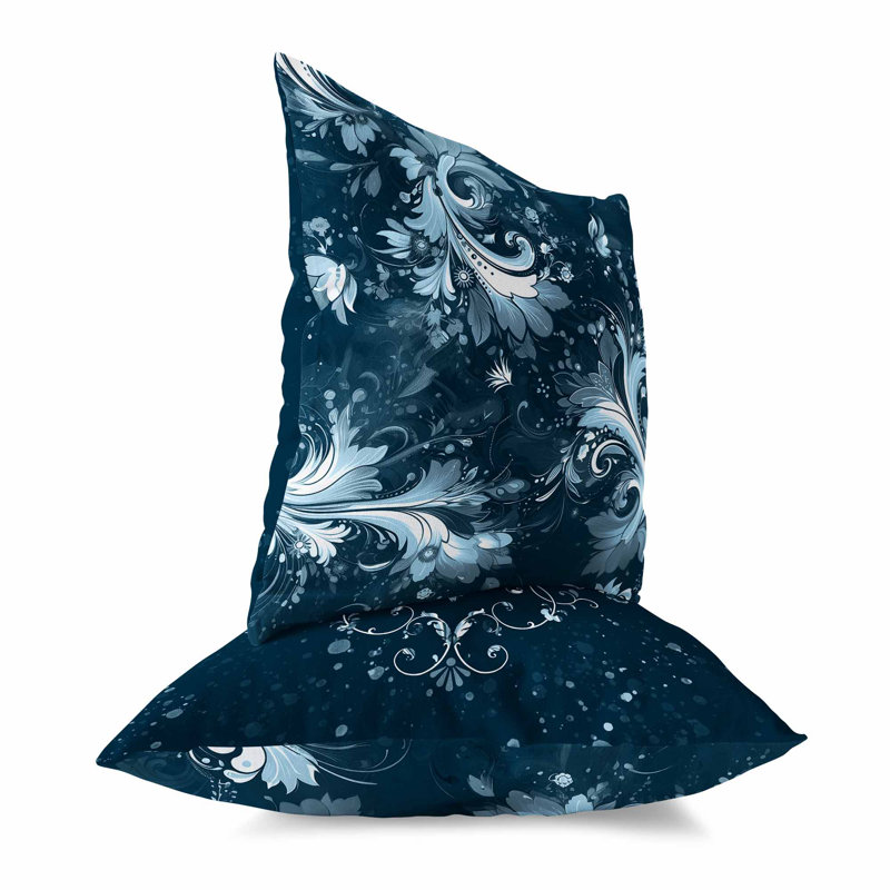 Coussin décoratif réversible Motif Whirlwinds, H 20 po x l 20 po, Bleu