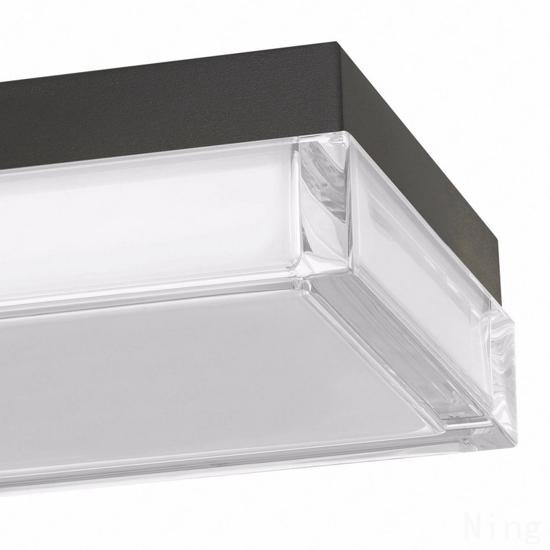 8-Inch Black Integrated Led Flush Mount, Black