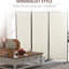 Cloison de séparation beige de 1,83 m (6 pi) à 3 panneaux. Pliable à double charnière. Cadre en métal. Économiser de la place. 183 cm (72,1 po) H x 253 cm (99,5 po) L x 51 cm (20,09 po) P. Accessoire de décoration intérieure. Paravent. Sécurisé.