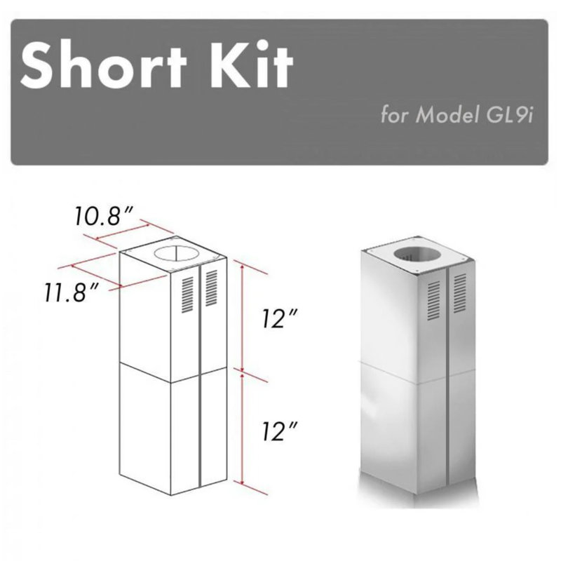 ZLINE - Pièces de cheminée courtes de 2 à 12 po pour plafonds de 7 à 8 pi (SK-GL9i)
