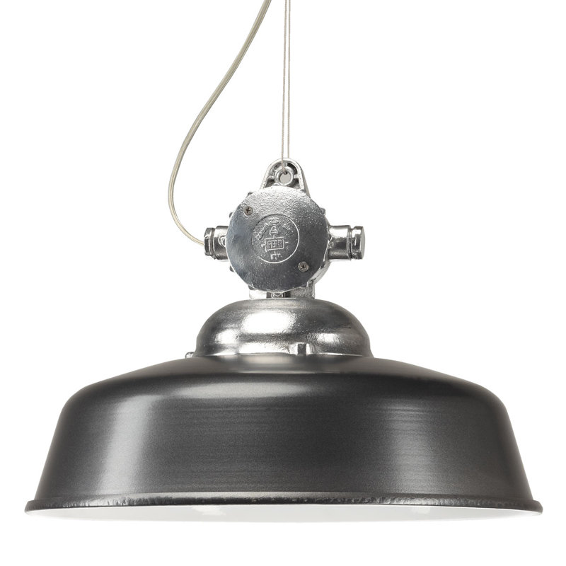 Detroit 1 - Light Aluminium Dome Pendant, Anthracite