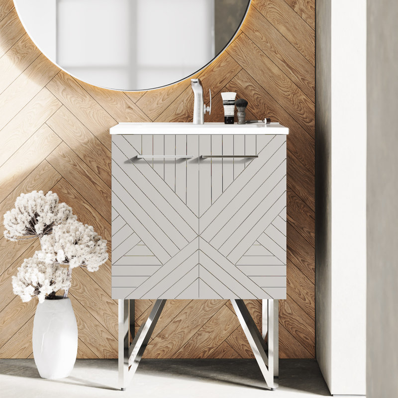 Meuble-lavabo de 24 po Annécy, Grège