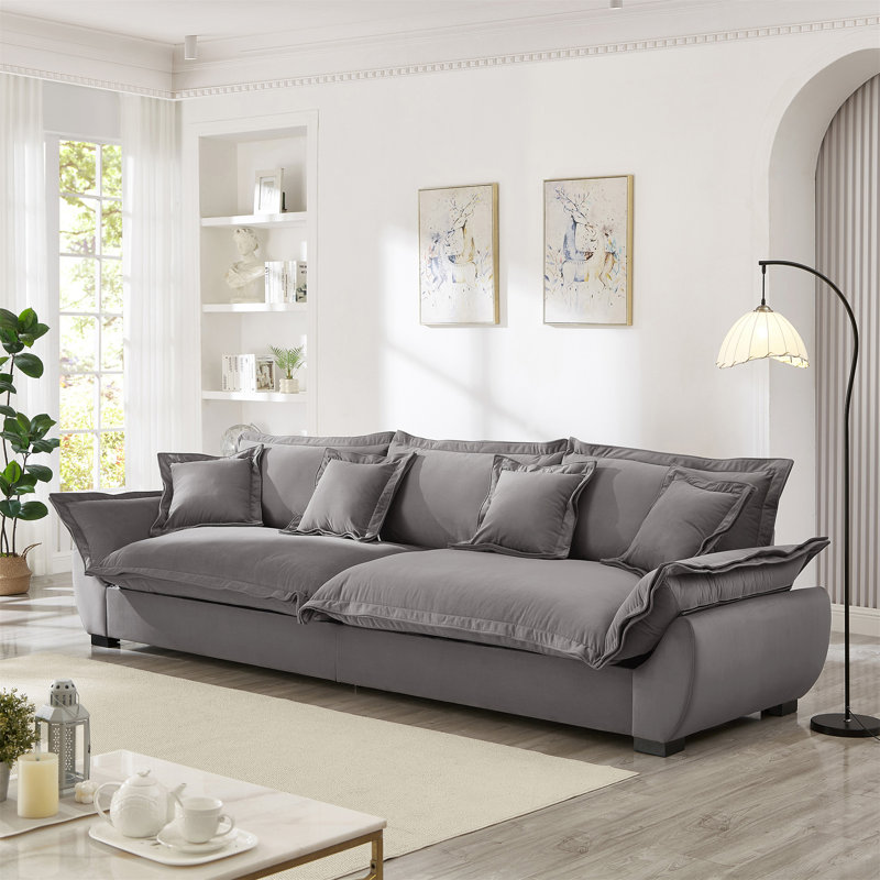 Canapé modulaire modulaire, canapé de style voilier avec rangement, dossier amovible, canapé moderne à assise profonde avec coussins décoratifs pour le salon