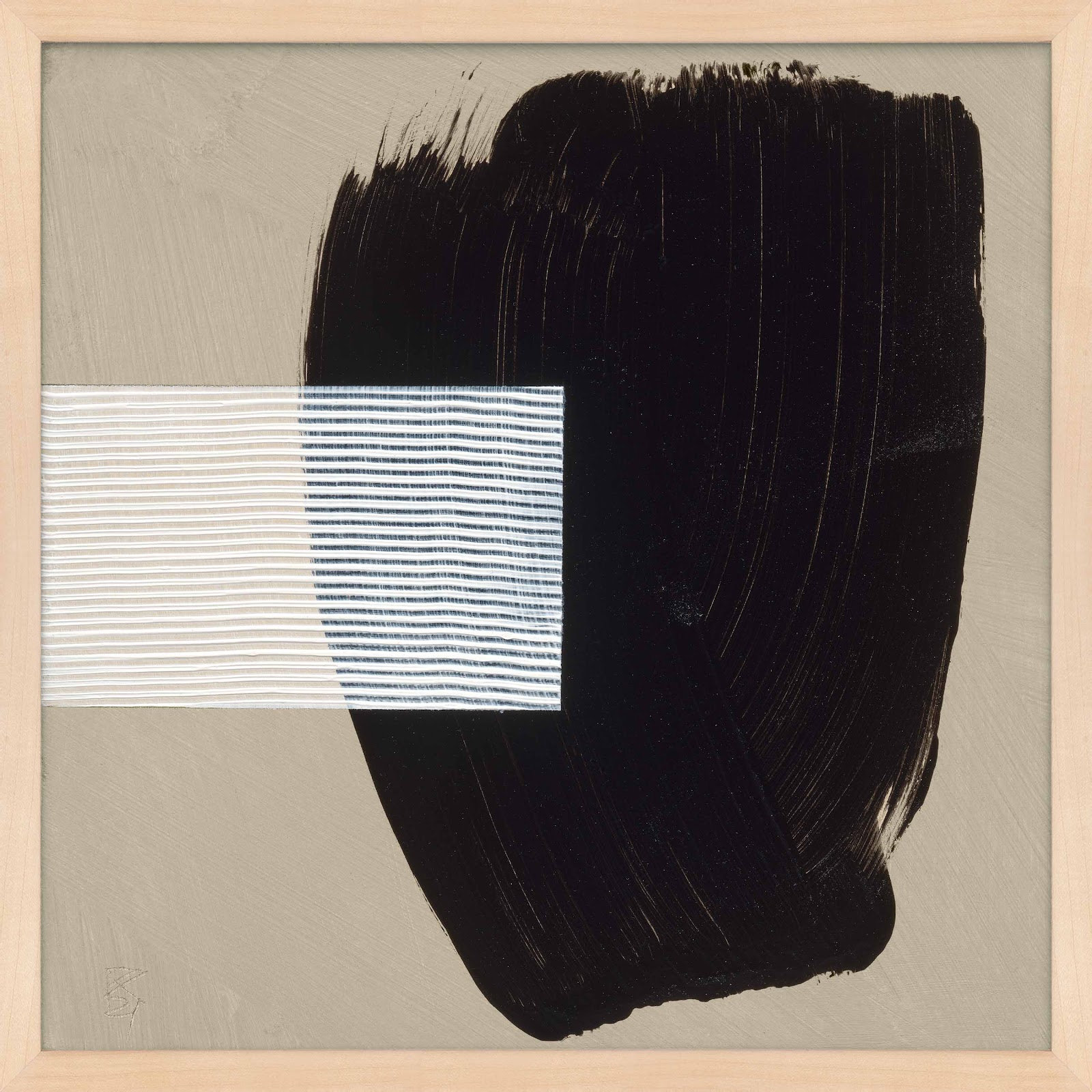 Storm by Robert Kamnatnik, Maple Framed Paper, 36" H x 36" W x 1.25" D