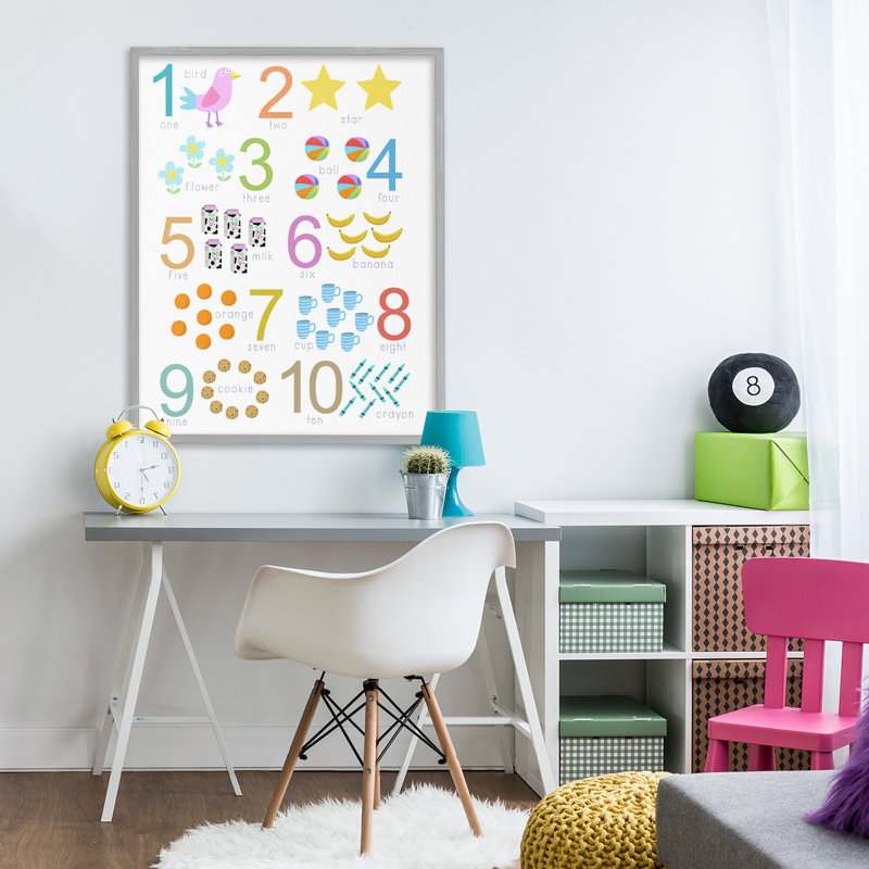 Giclée encadrée amusante qui apprend à compter, conception de Carla Daly, H 30 po x l 24 po, Estampe numérique Farmhouse