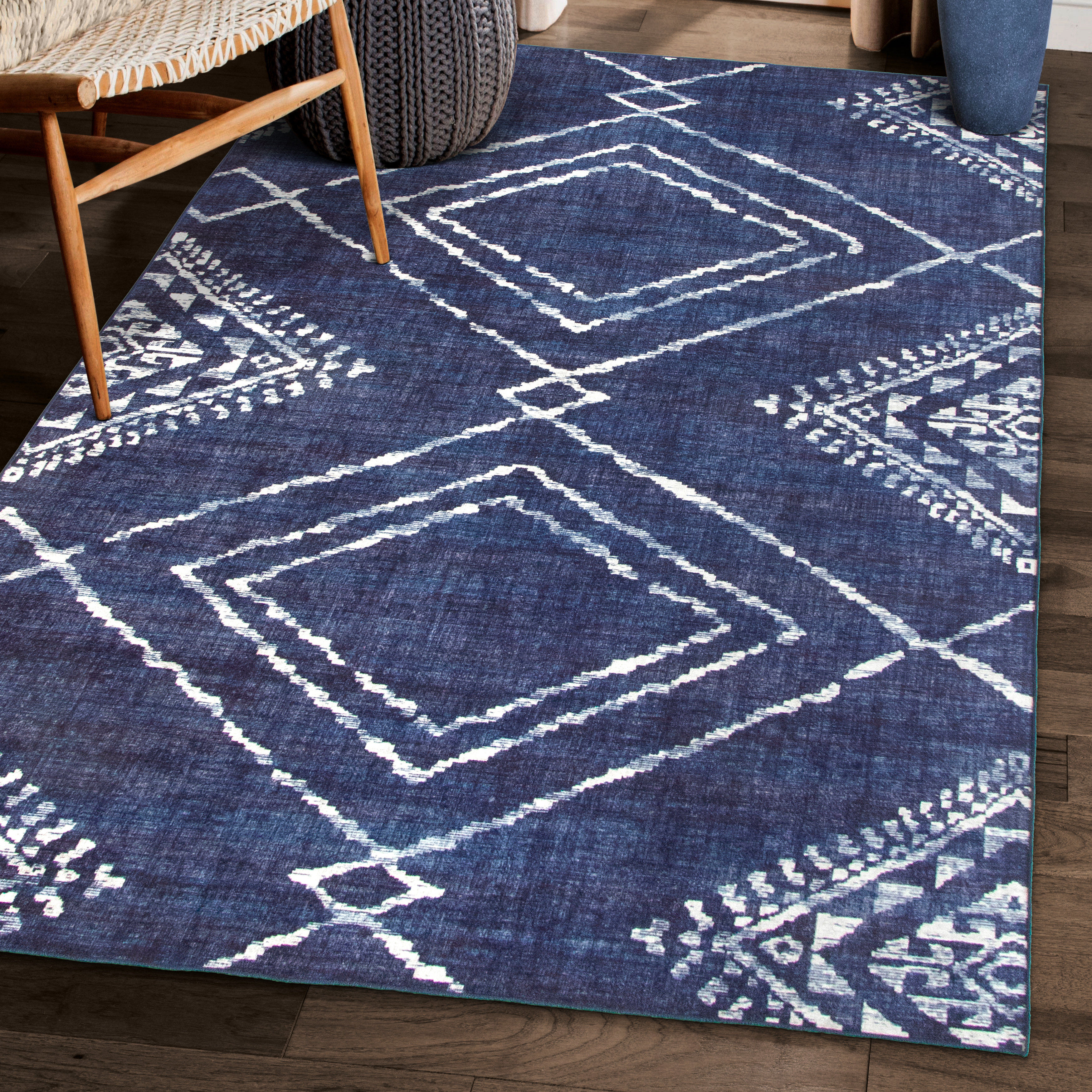 Rustic Washable Rugs Union Rustic Machine Washable Area Rug - Stain Resistant Non-Shed Eco ...