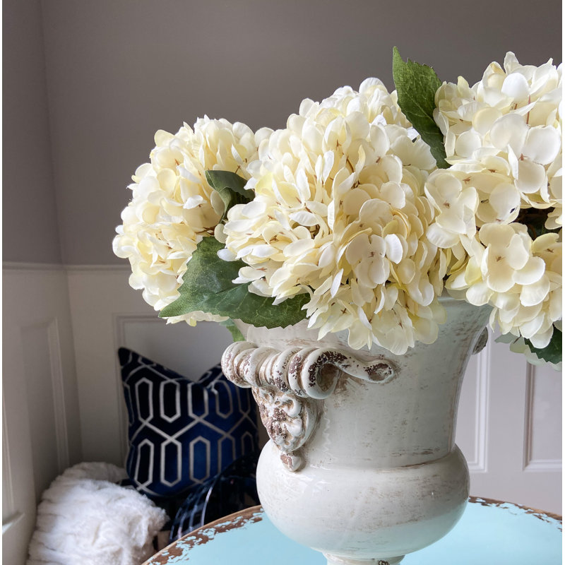 Faux Silk Hydrangea Arrangement, Cream