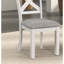 Contemporary 7Pc Dining Set White Oak Table W Leaf 6X Side Chairs Cross Back Cushion Seat Chair