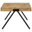 Table basse rectangulaire en bois de manguier massif avec finition naturelle, pieds en métal et ambiance organique, pieds de finition 18,5h x 30w 26d, 30 pouces de large pour les salons