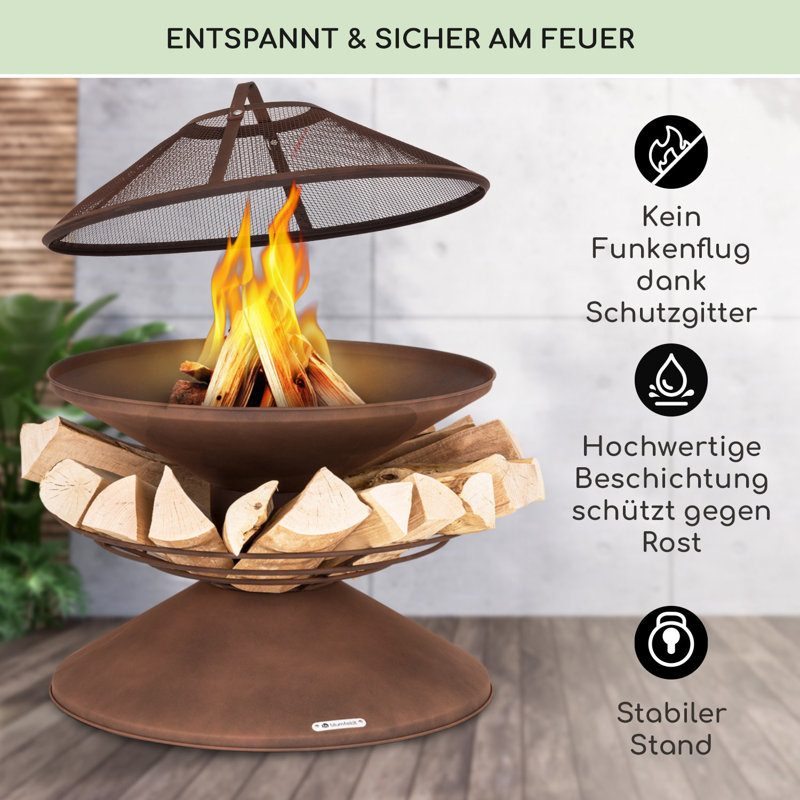 Aguilera Circle Smokeless Fire Pit, Brown