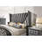 Bedroom Wingback Headboard 1Pc Yoel Size Bed Furniture Gray Fabric Upholstered Unique Beautiful Bed-2130459741