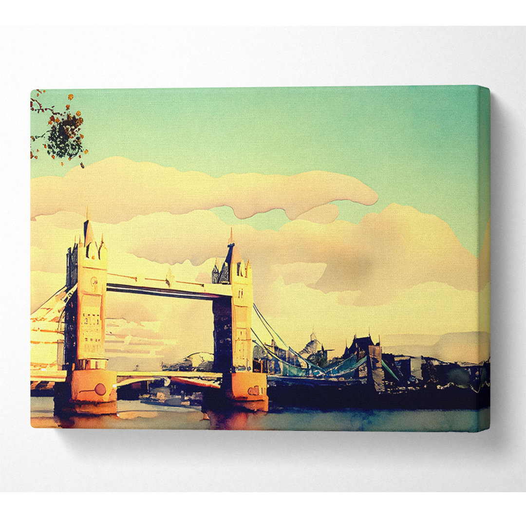 London Tower Bridge Retro - Kunstdrucke auf Leinwand