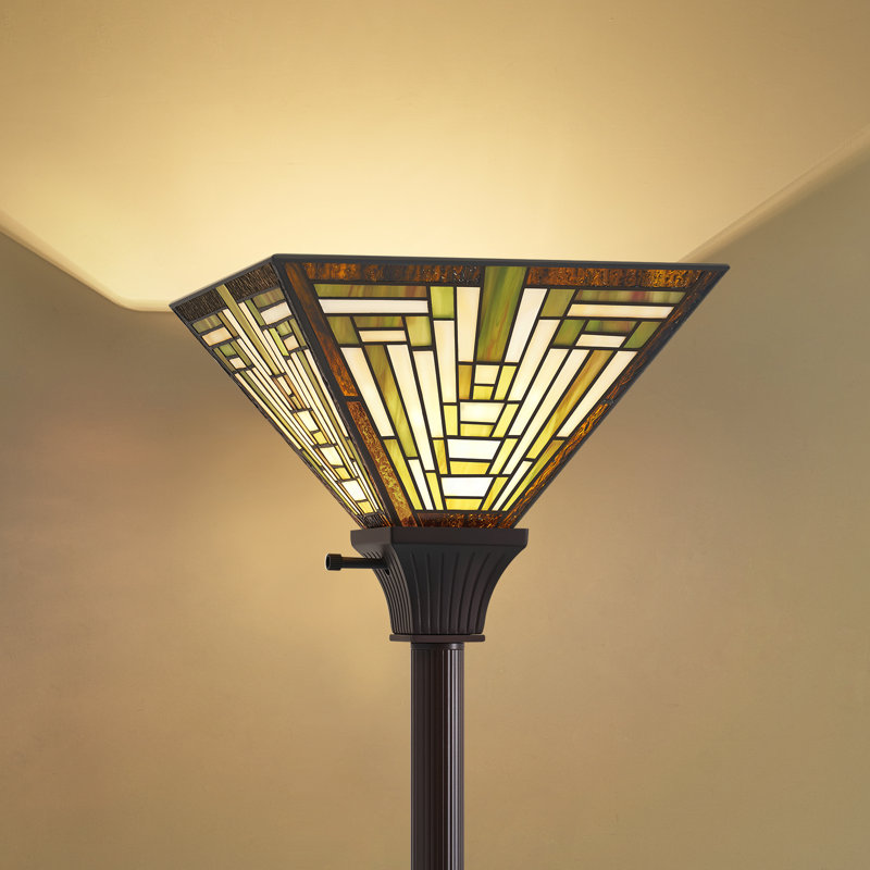 Lampe torchère sur pied avec support E26 (lumière DEL incluse), lampe sur pied rétro antique pour le salon