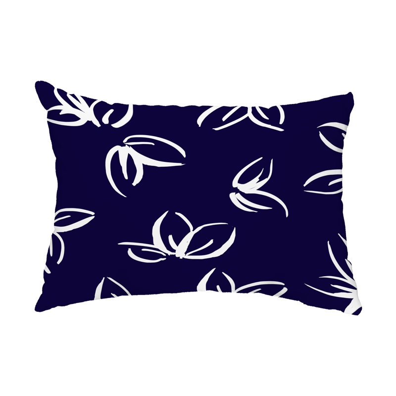 Eva Indoor/Outdoor Rectangular Lumbar Pillow Cover & Insert, Blue