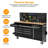 61-inch Rolling Tool Chest, 10 Drawers Garage Workbench Storage Tool Cabinet with Power Strip, Solid Rubber Wood Top, 1675 LBS Load Mobile Workstation, Heavy Duty Rolling Cabinet