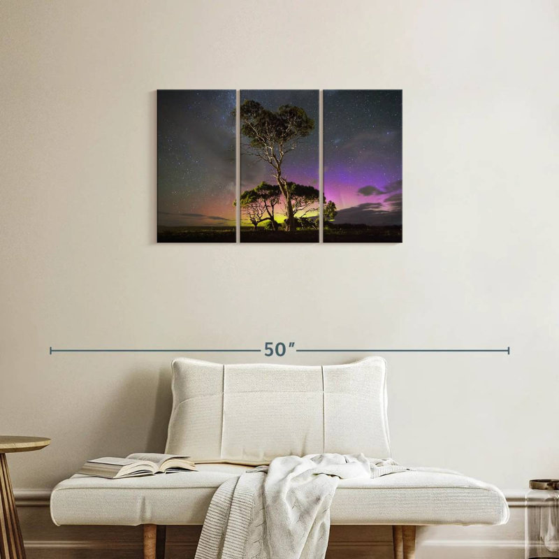Harnek Aurora Australis Over Trees, 20" H x 33" W