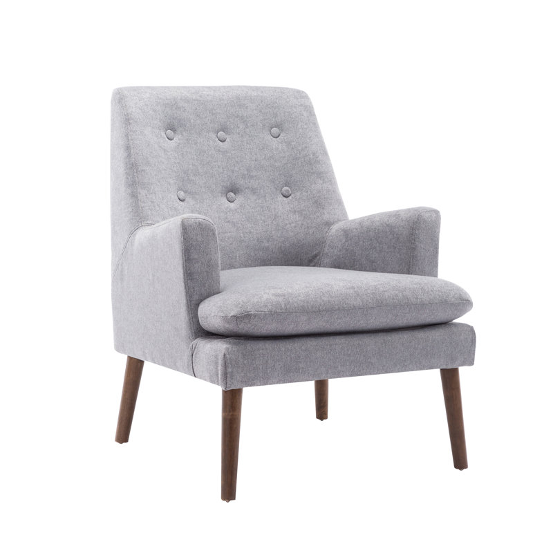 Fauteuil capitonné large de 28 po Cainaan, Gris