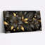 Ensemble de 1 tableau sur toile à motif floral noir et or-366136004