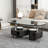 Patrizi Oval Glass Top Coffee Table-1826070931