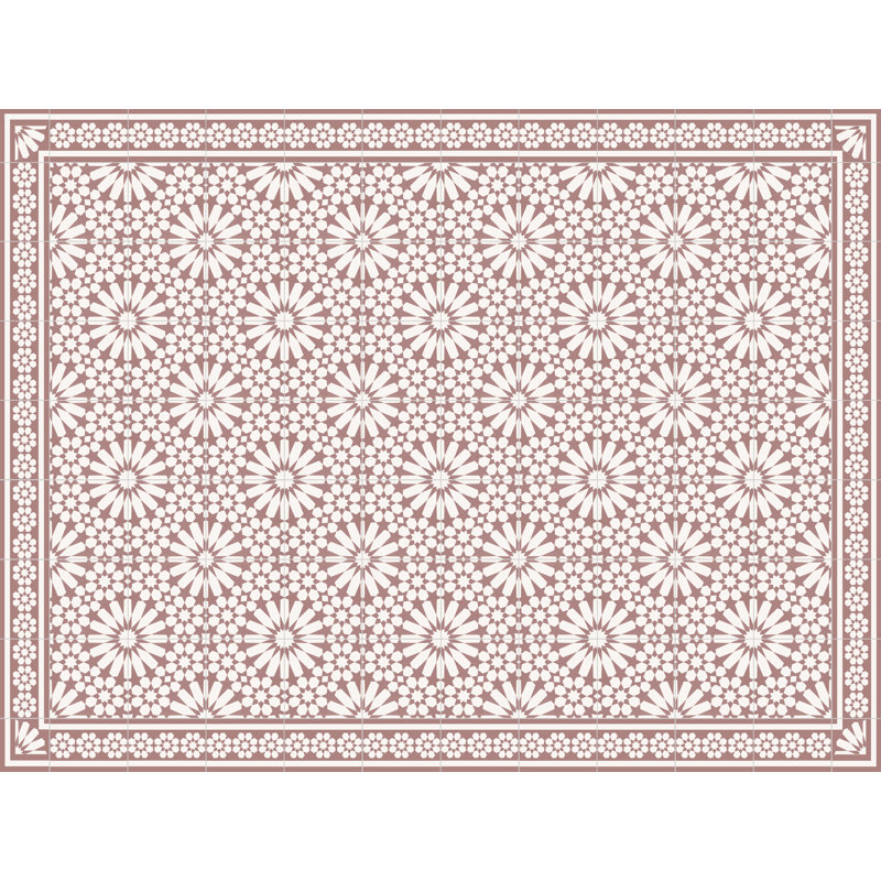 Absar Vinyl Machine Printed Area Rug, Rectangle 3'3.4" x 4'4.4"