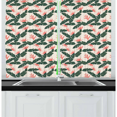 Floral Tailored Kitchen Curtain