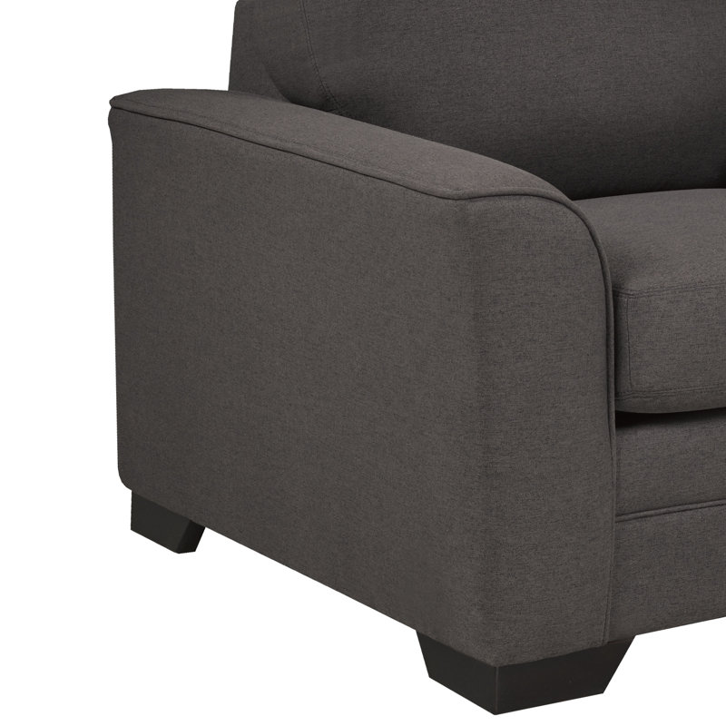 Ensemble de canapé et causeuse en tissu Beauchamp, gris anthracite, Gris anthracite