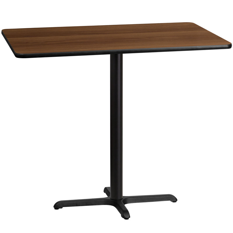 Jaramillo Rectangular Laminate Table Top with Standard or Bar Height Table Base, Standard Height (31.13" Height), Walnut