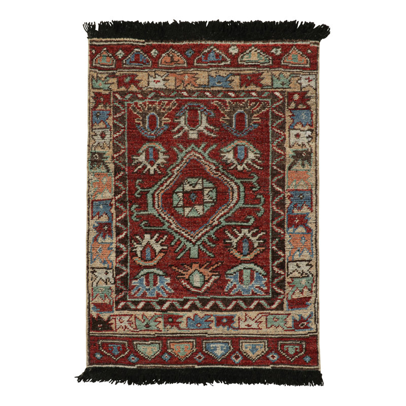 Burano Hand Knotted Wool Geometric Area Rug, Runner 3' x 8'
