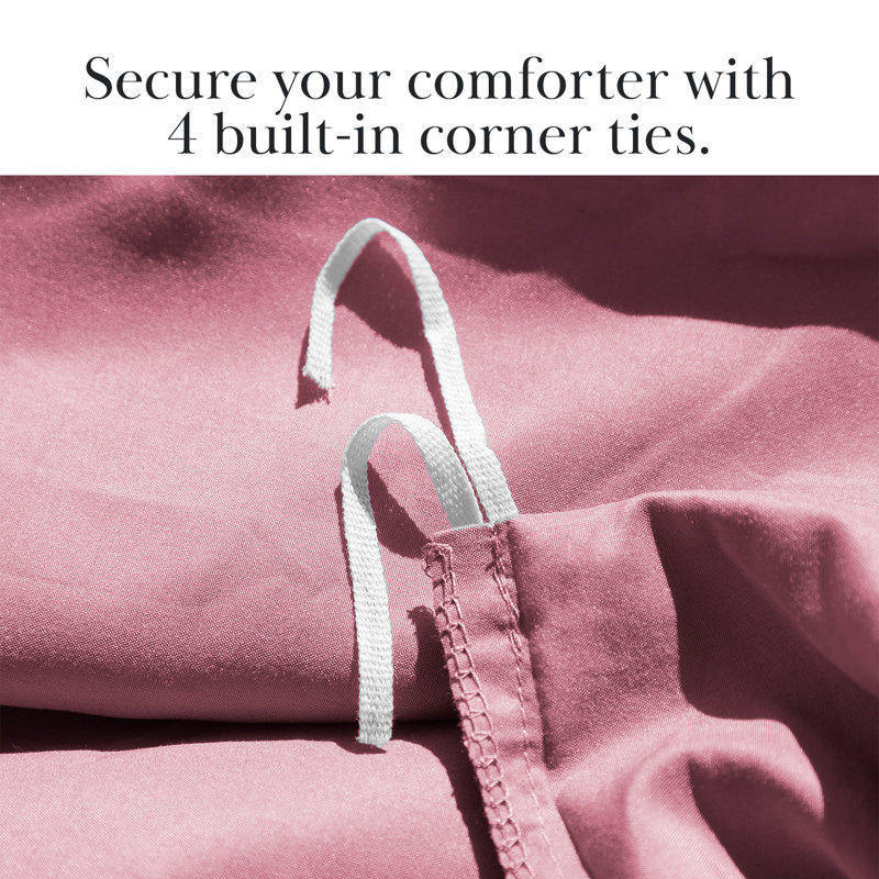 Southshore Fine Linens Southshore Basics Duvet Cover Set in Rose, Double-Brushed Microfiber Bedding with Hidden Zipper Closure and Corner Ties, 1 Pillow Sham, Twin/Twin XL