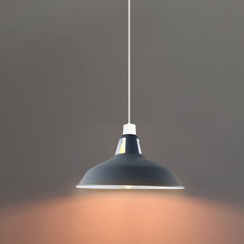 16cm H Metal Bowl Lamp Shade, Grey