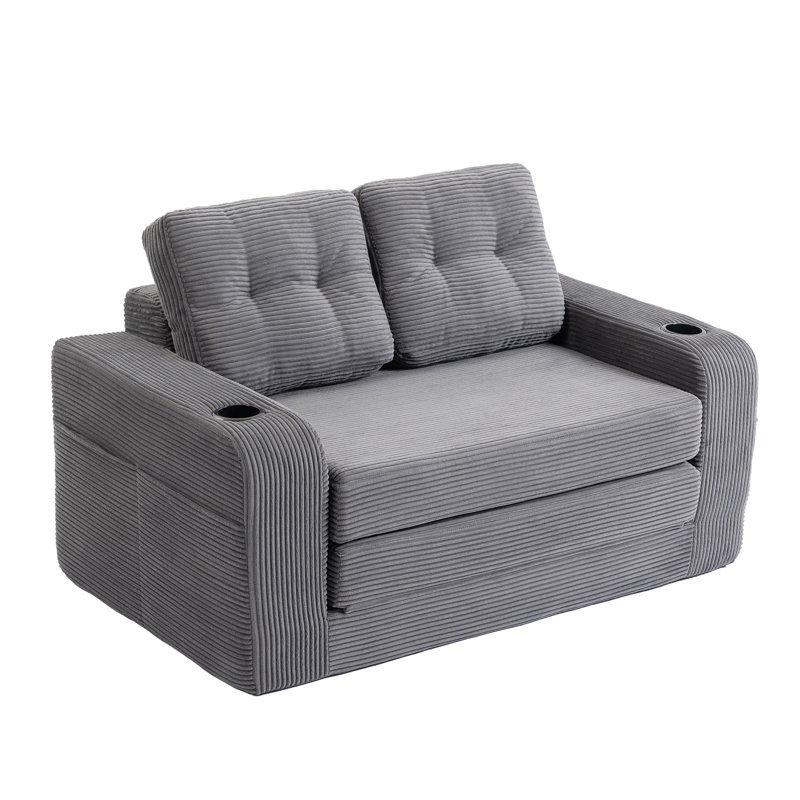 Canapé-lit convertible 2-en-1 avec support en mousse viscoélastique haute densité, canapé-lit escamotable pour le salon ou la chambre à coucher.