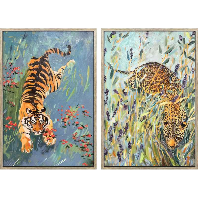 Tiger/Leopard Framed Art