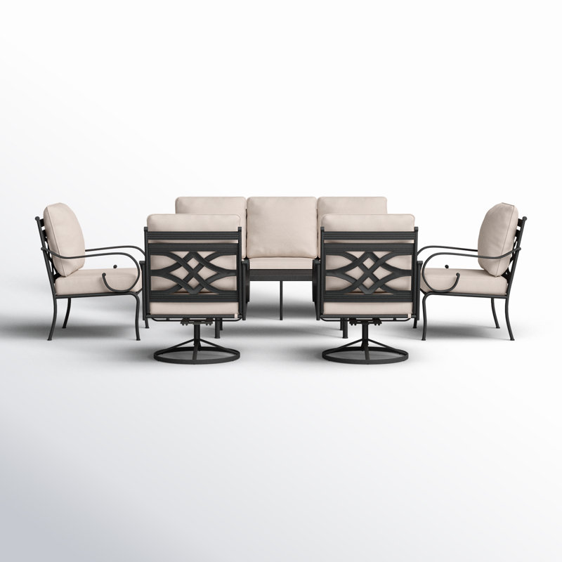 Arriona 7 - Person Patio Conversation Set with Cushions
