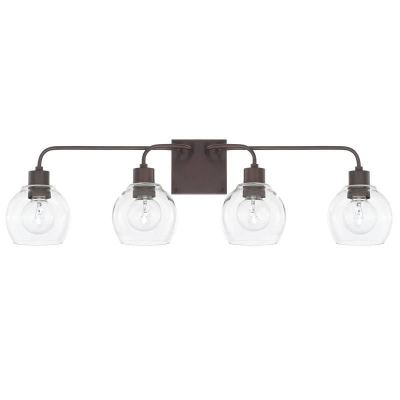 Éclairage pour meuble-lavabo à intensité variable Tanner, Bronze, Transparent, 4-Light