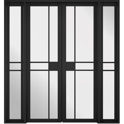 Greenwich Black Clear Glazed Internal Door W6