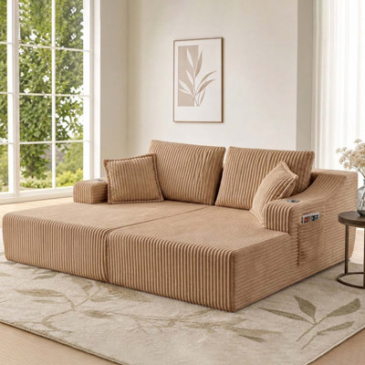 Canapé surdimensionné Boneless avec confort profond et 6 coussins