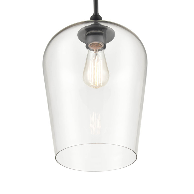 Ashford Mini-Pendant Light in Matte Black with Clear Glass Globe
