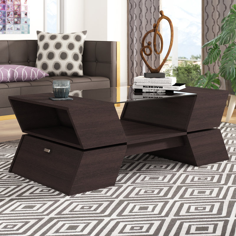 Solid Coffee Table with Storage