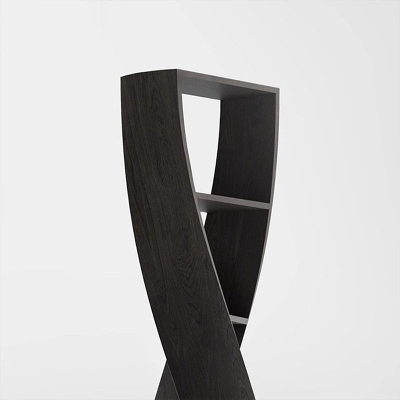 Bibliothèque standard noire moderne en bois massif, Noir
