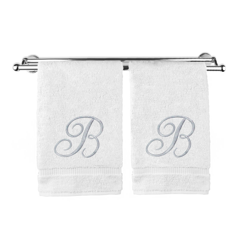 Super Plush Hand Towel, White/Silver, B