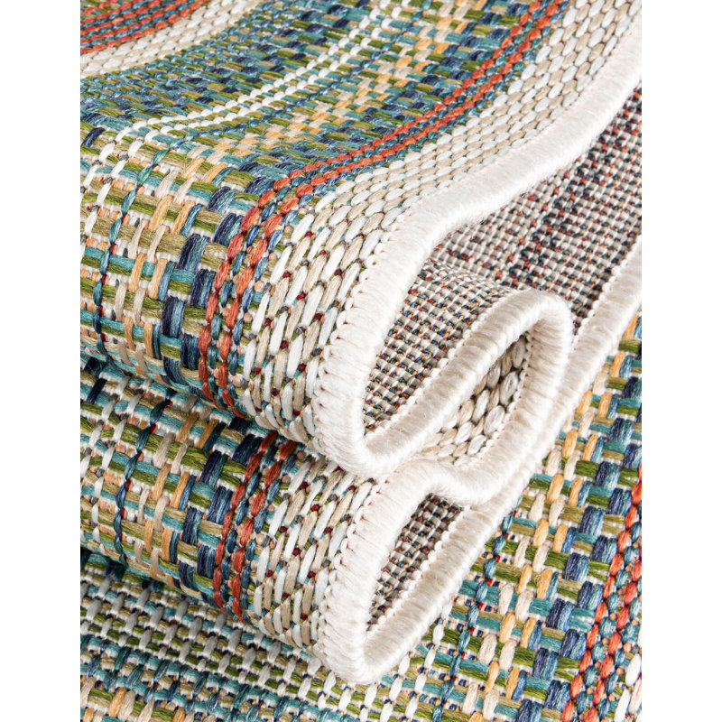 Multicolored indoor/outdoor carpet Lucidia, Rectangle 12 pi x 16 pi 1 po