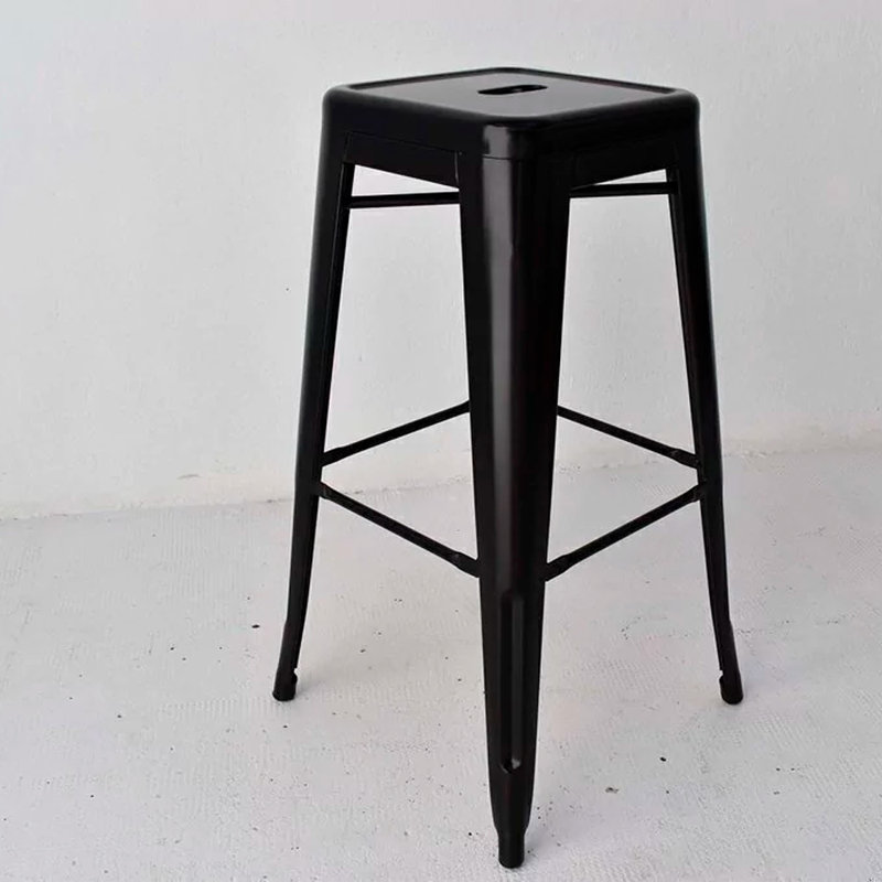 Tabouret Jemell, Noir, Tabouret de comptoir (siège d'une hauteur de 26 p