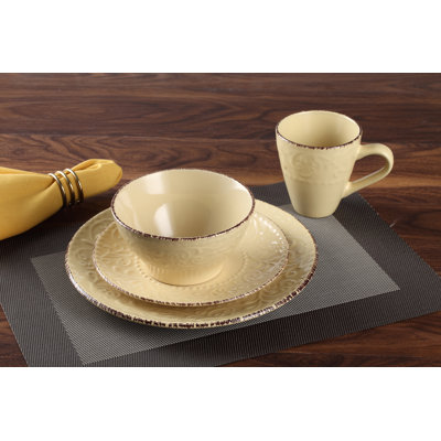 Lorren Stoneware Dinnerware Set 16 Piece - Service for 4