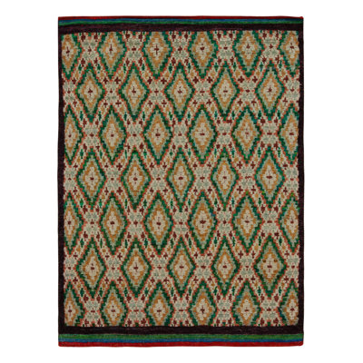 Moroccan Hand Knotted Geometric Area Rug