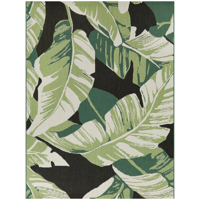 Floral Indoor / Outdoor Rug, Rectangle 7'10" x 10'